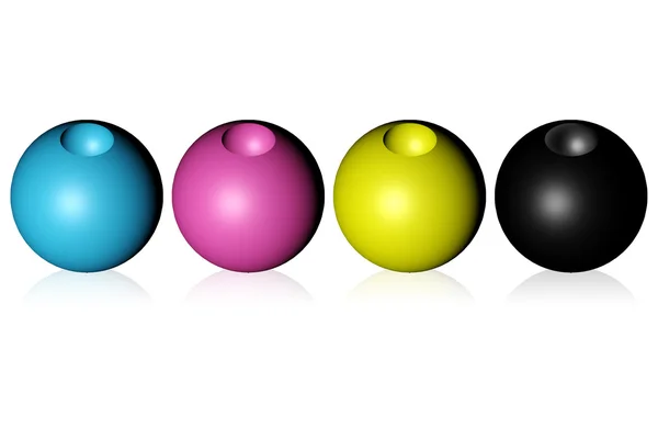 Palla a colori Cmyk — Foto Stock