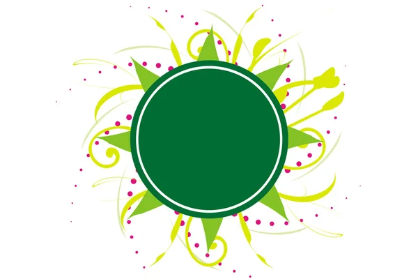 Grünes florales Logo — Stockfoto