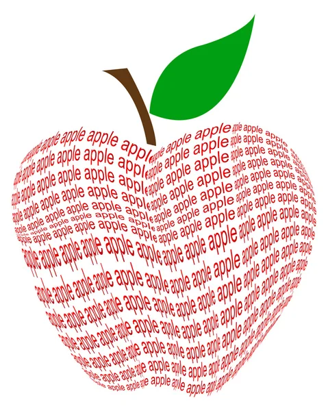 Text jablko — Stock fotografie