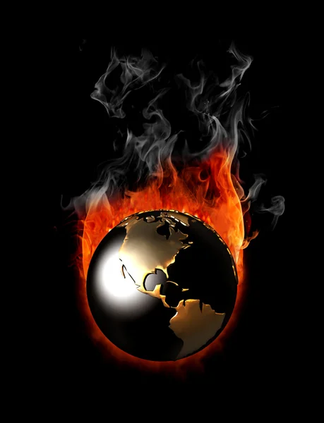 Earth in flames — Stock Photo, Image