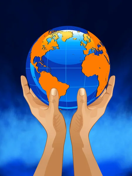 Globe in de hand — Stockfoto