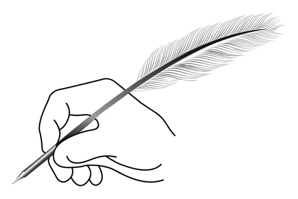 stock image Feather hand writing