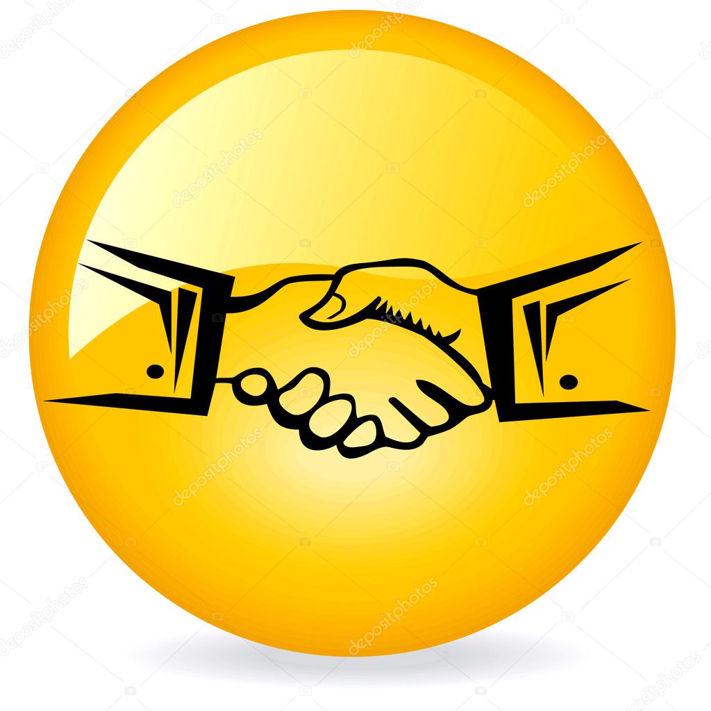 Illustration drawing of handshake symbol on isolated background