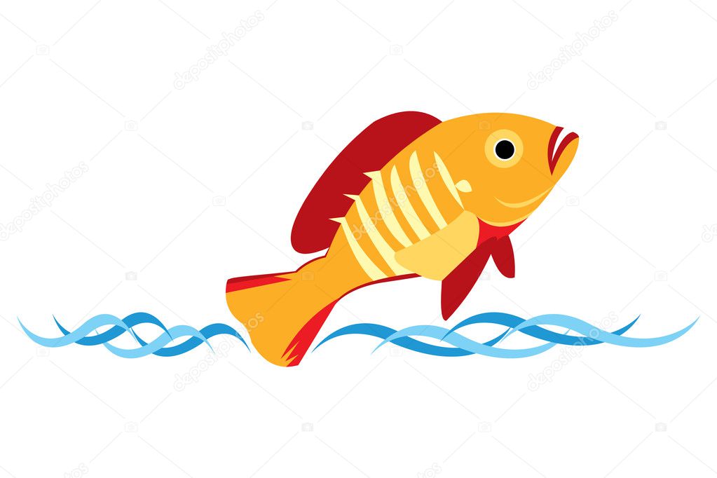 Illustration art of flying fish
