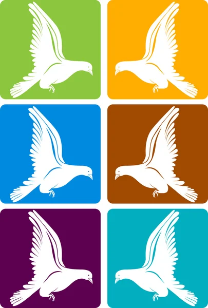 Witte vogels — Stockvector