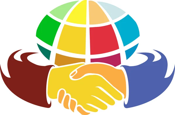 Globe logo de la main — Image vectorielle