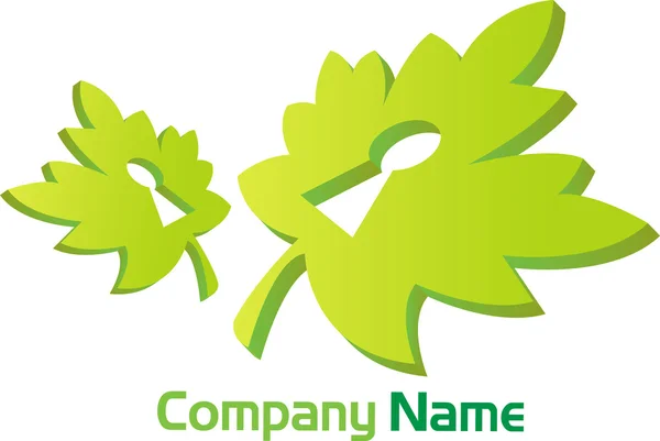Grünes Blatt-Logo — Stockvektor