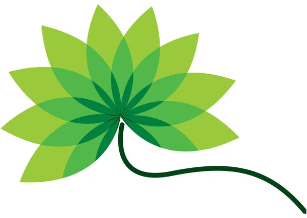 绿色小花徽标 — 图库矢量图片