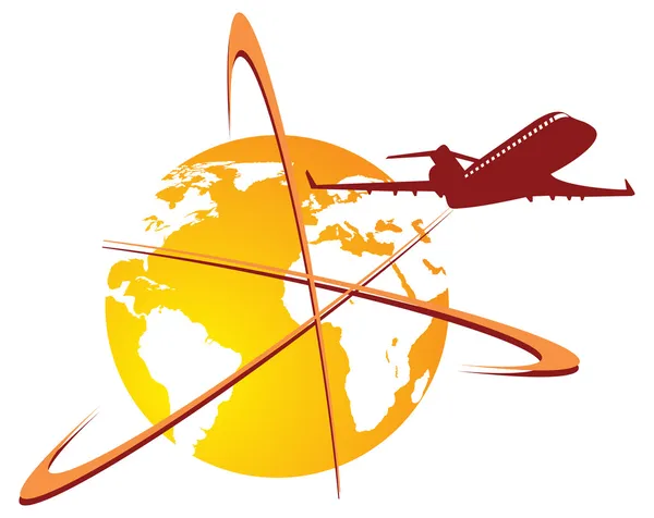 Logo di viaggio mondiale — Vettoriale Stock