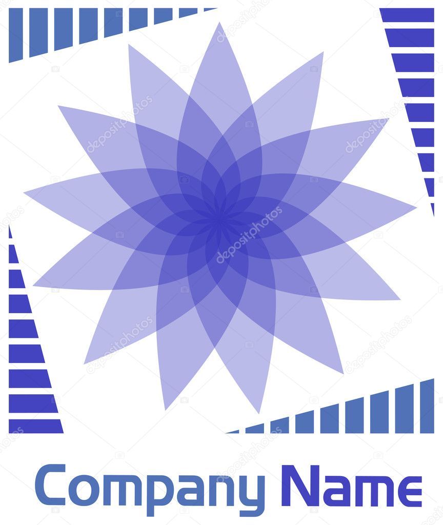 Illustration art of violet flower logo with white background