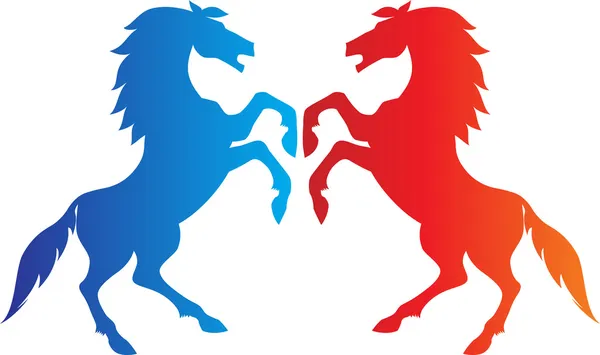Due cavallo logo — Vettoriale Stock
