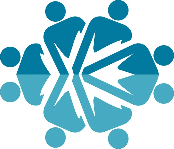 Logotipo do trabalho em equipa — Vetor de Stock
