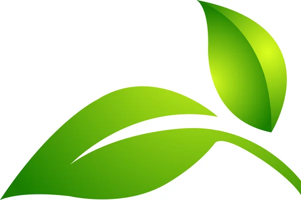 Logo de dos hojas — Vector de stock