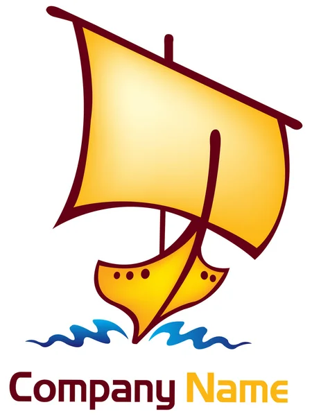 Logo perahu bergaya - Stok Vektor