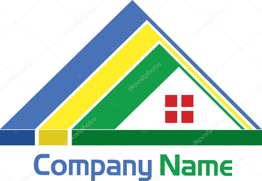 Illustration art of triangle logo on isolated background