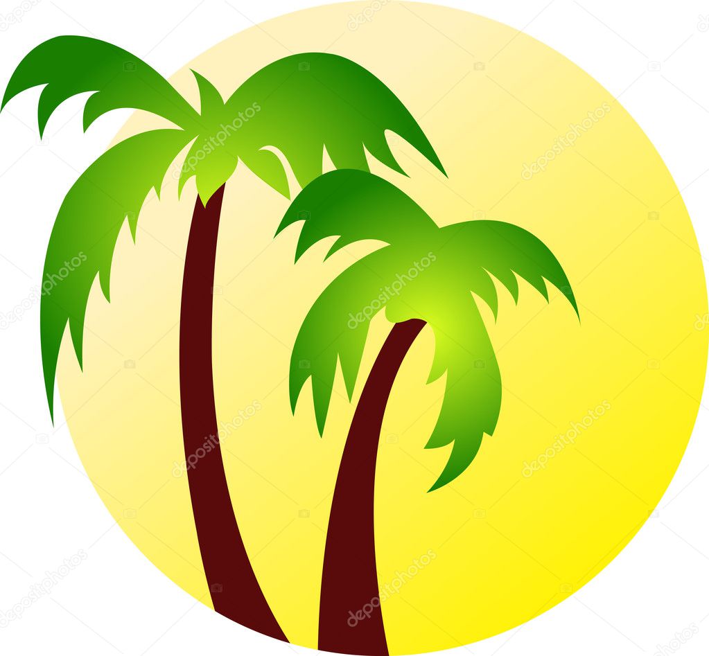 Island with Coconut Tree Silhouette Vector Logo Design Stock Illustration -  Illustration of island, beach: 162007714