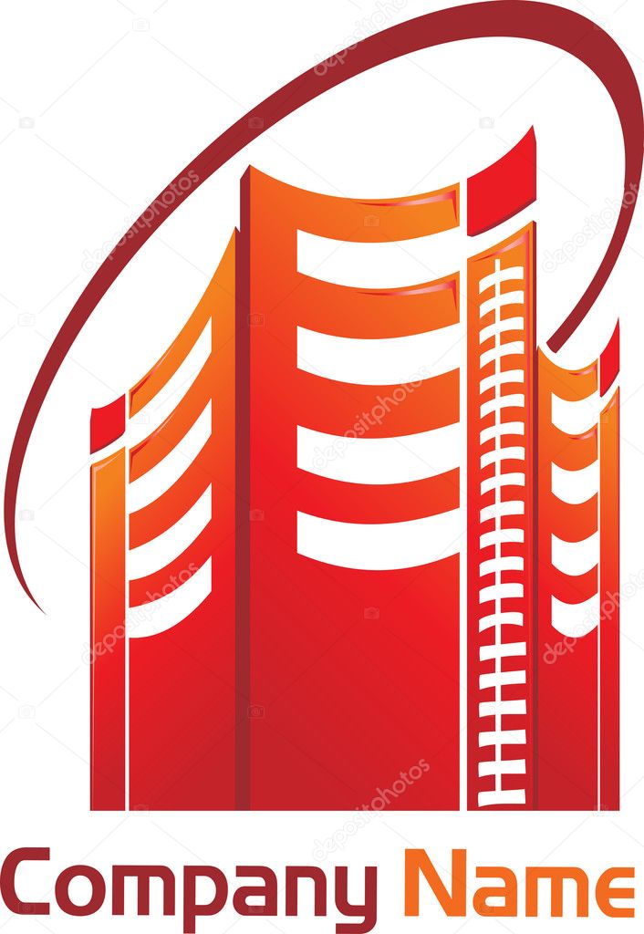Illustration art of building logo on white background