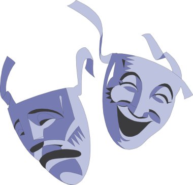 Tragedy masks clipart