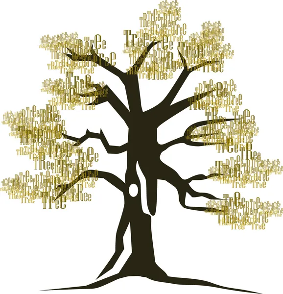 Ağaç metin logo — Stok Vektör