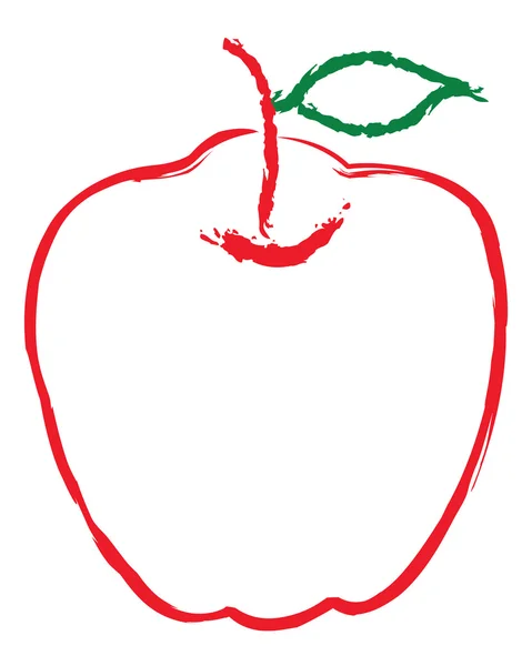 Pomme rouge art — Image vectorielle