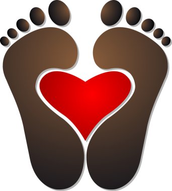 Heart footprint logo clipart