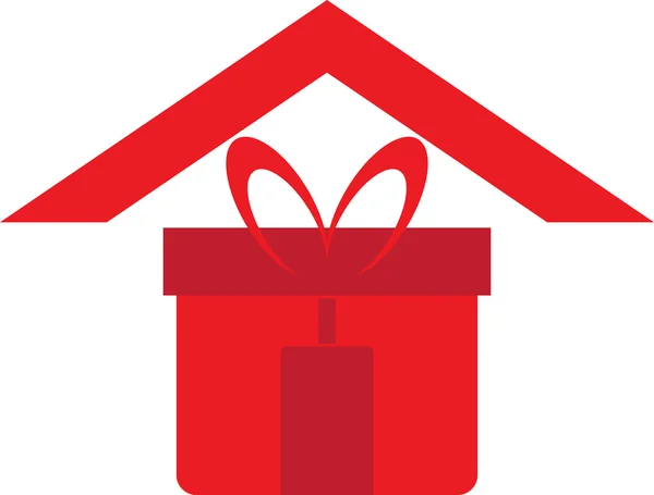 Logo maison cadeau — Image vectorielle