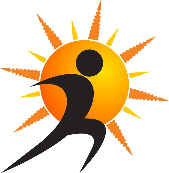 Logo humano Sun — Vector de stock