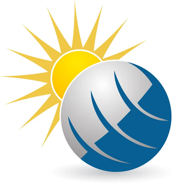 Globe sun-logotypen — Stock vektor