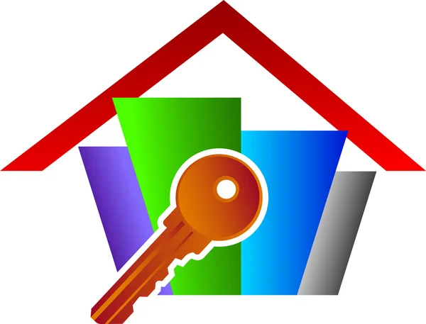 Domácí klíčové logo — Stockový vektor