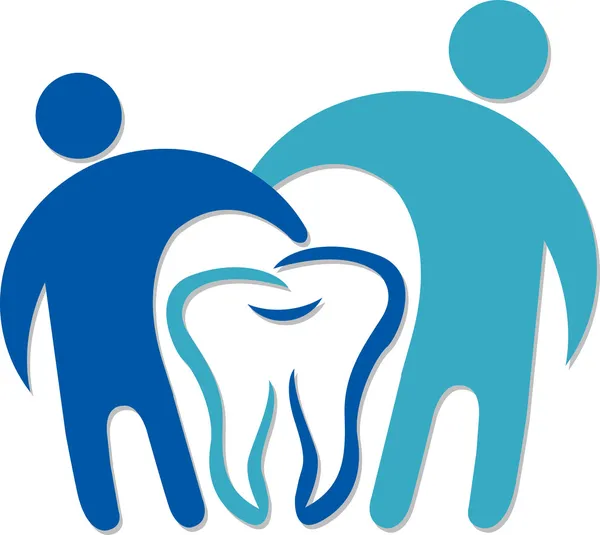 歯科カップル ロゴ — ストックベクタ
