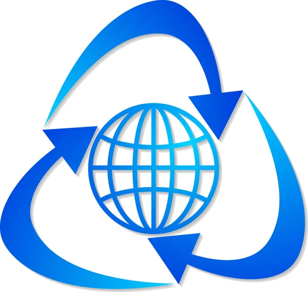 Логотип утилизации глобуса — стоковый вектор