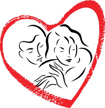 Lovers heard clipart