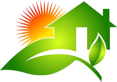 Leaf home logo clipart