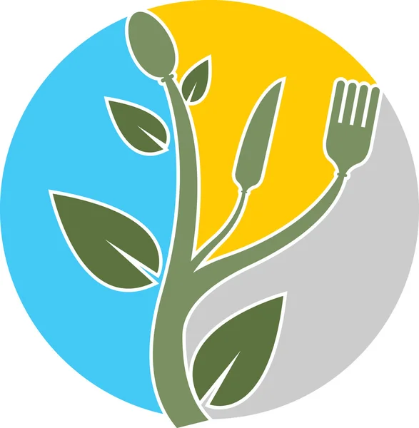 Växtbaserade livsmedel logotyp — Stock vektor