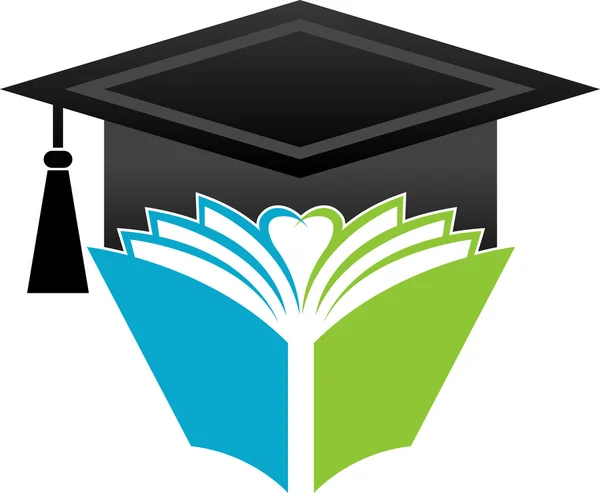 Book graduation cap — Stock Vector