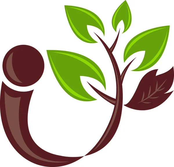 Leaf man logo — Stock Vector
