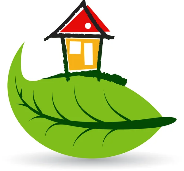 Leaf home — Stock Vector
