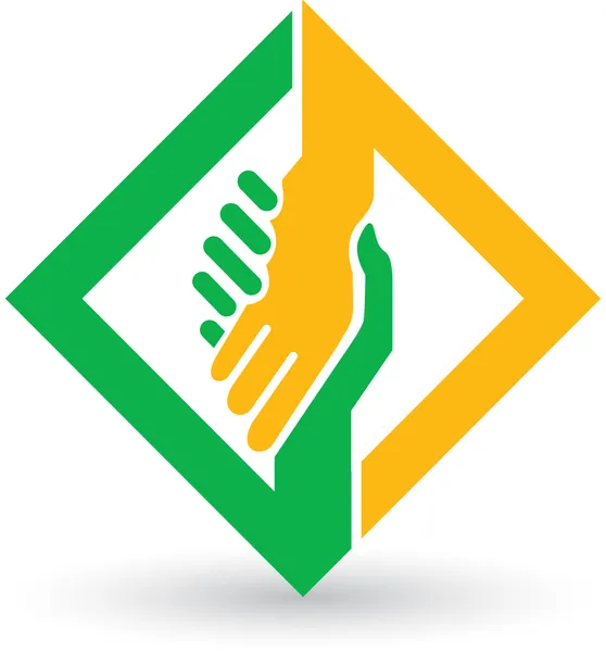 Hjälpande händer logotyp — Stock vektor