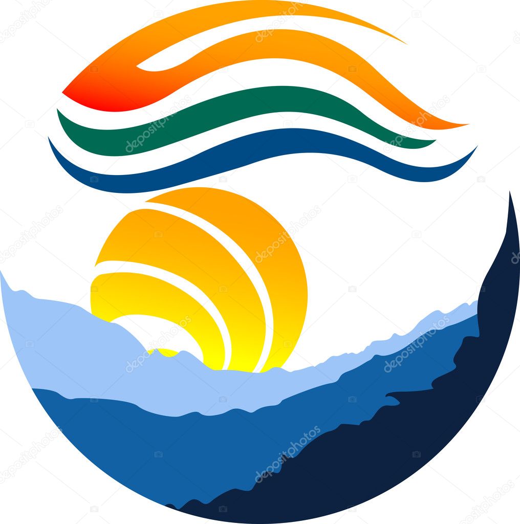 Illustration art of a summer logo with isolated background