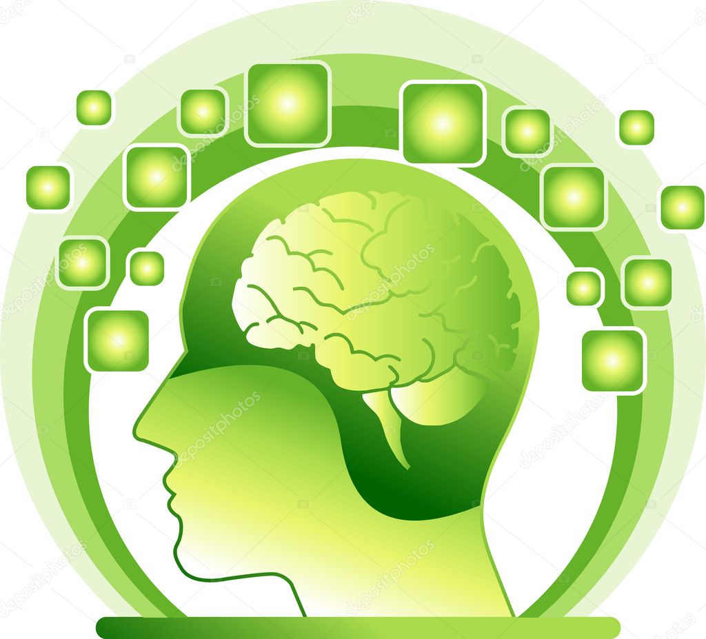 Illustration art of a human head with isolated background
