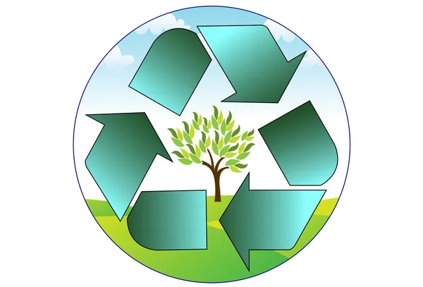 Recyklingu drzewo — Wektor stockowy