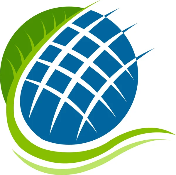 Globe leaf logo — Stock vektor