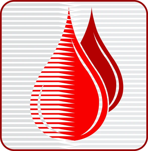 血の滴のロゴ — ストックベクタ