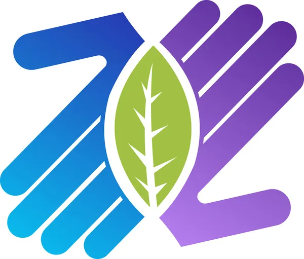 Χέρι φύλλο λογότυπο — Διανυσματικό Αρχείο