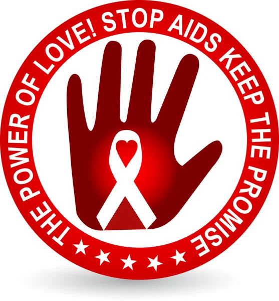 Stop aids logo — Vettoriale Stock