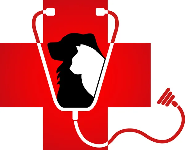 Logo médico de mascotas — Vector de stock