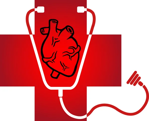 Logo hospital corazón — Archivo Imágenes Vectoriales