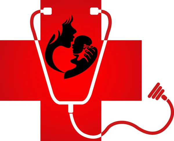 Logo del hospital de cuidado infantil — Vector de stock