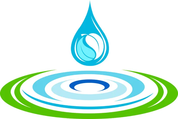 Water rimpelingen logo — Stockvector