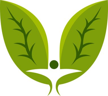 Leaf man logo clipart